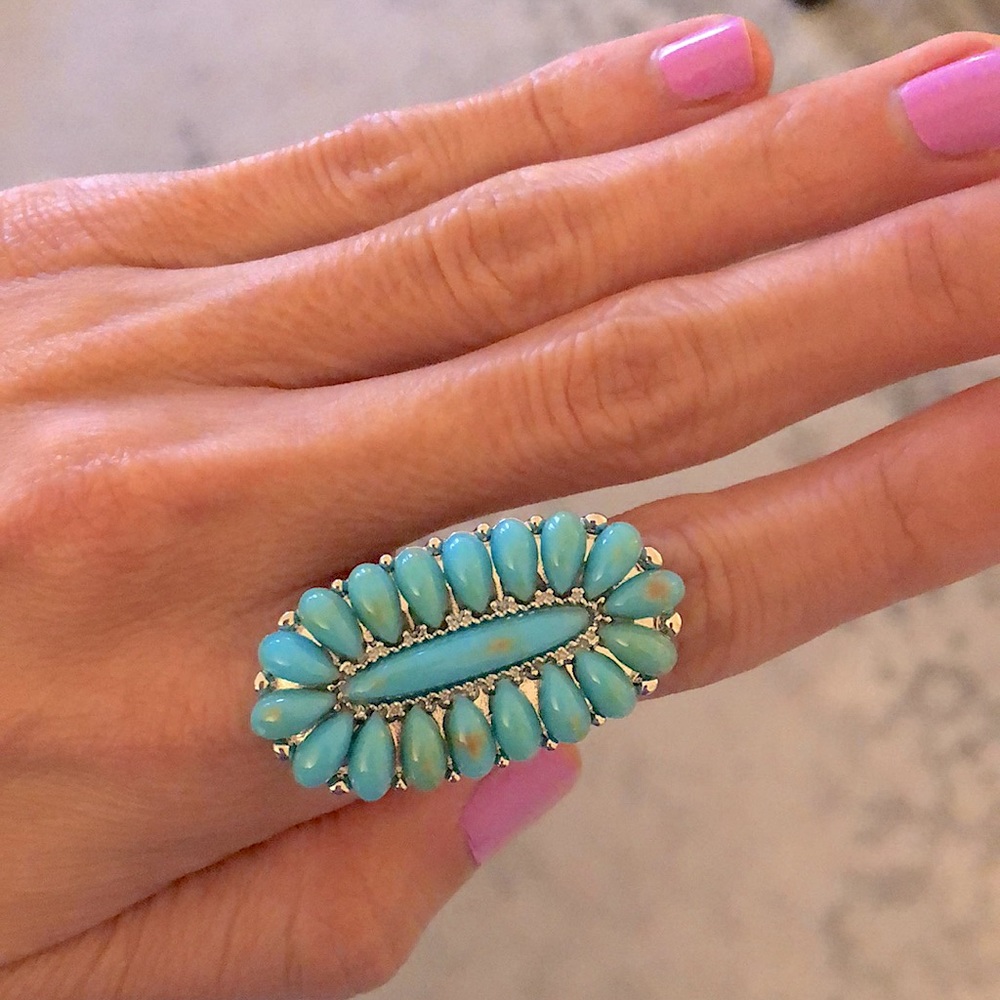 Turquoise Boho Statement Ring - Picture 3 of 7
